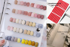 Nail Art Display Book Includes 2 Nail Display Cards And 24 Crystal Strips Of Tape Large Capacity Clear Display Durable Portable For Professionals Enthusiasts p 33317796