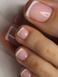 24pcs Short Square Shaped False Toe Nails With Clear French Design Full Toe Cover Fake Nails Suitable For Women And Girls To Enhance Their Style Press On Nails Nail Supplies p 33129785