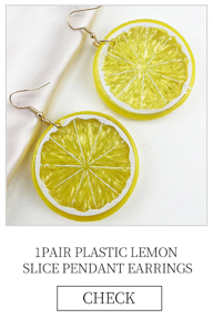 1pair Plastic Lemon Slice Pendant Earrings p 17805507