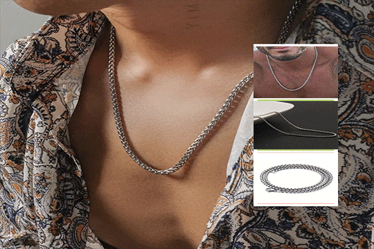 1pc Cubic Zirconia Pearl Decor Stainless Steel Corn Chain And Square Pearl Chain Necklace Optional Single Chain For Pendant Accessory Matching Fathers Day Gift School p 32130066