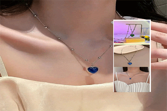 1pc Cute Temperature Sensing Changeable Heart Shaped Pendant Necklace Creative Collarbone Chain As Gift For Women On Festivals Casual Valentine s Day p 30484020