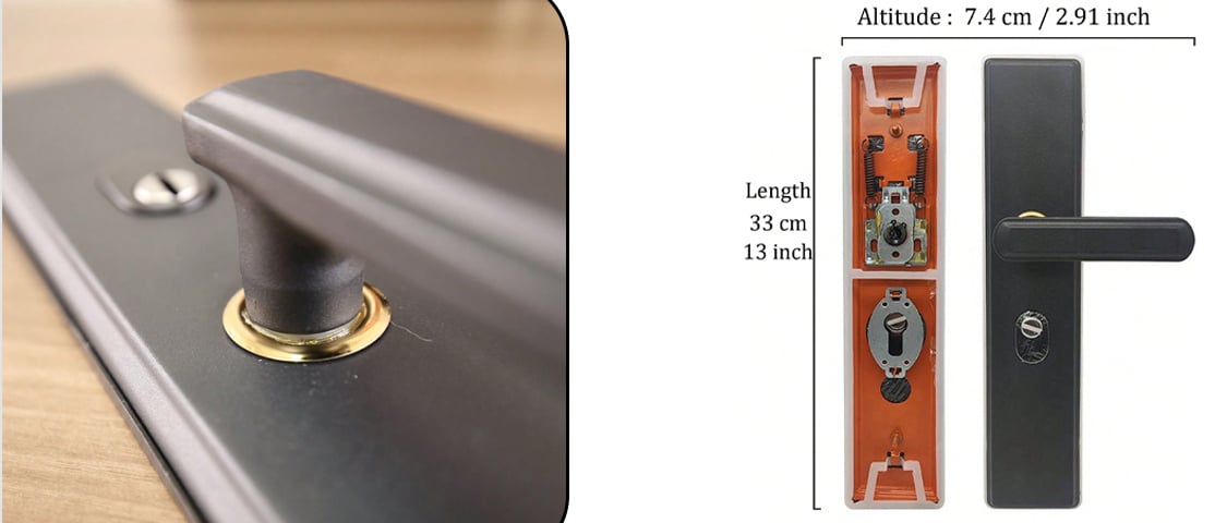 Matte Black Stainless Steel Door Handle Suitable For Household Entrance Doors Sliding Doors Windows Patio Doors Glass Doors With Visible Installation Screws p 37721405