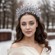 Bridal Hairband Bridesmaid Wedding Headband Alloy Leaf Shaped Hair Chain With Water Drop Rhinestones Gorgeous And Luxurious Bridal Accessory Suitable For Bridal Party Women s Wedding Dress Accessories HP616 p 37930229