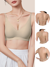 Fashion Female Padded Halter Lingerie Backless Brassiere Sexy Womem Beauty Back Wire Free Bralette Soft Low Back Bras For Women Sexy Underwear Push Up Bras Top For Girl Small Breasts p 31827394