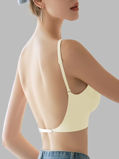 Sexy Low Back Backless Bras Wedding Underwear Deep V Low Cute Push Up Women Lingerie Yoga Sports Bra Intimates Female Breathable Bralette Padded Student Bras Suitable For Girls Small Breasts p 37474988