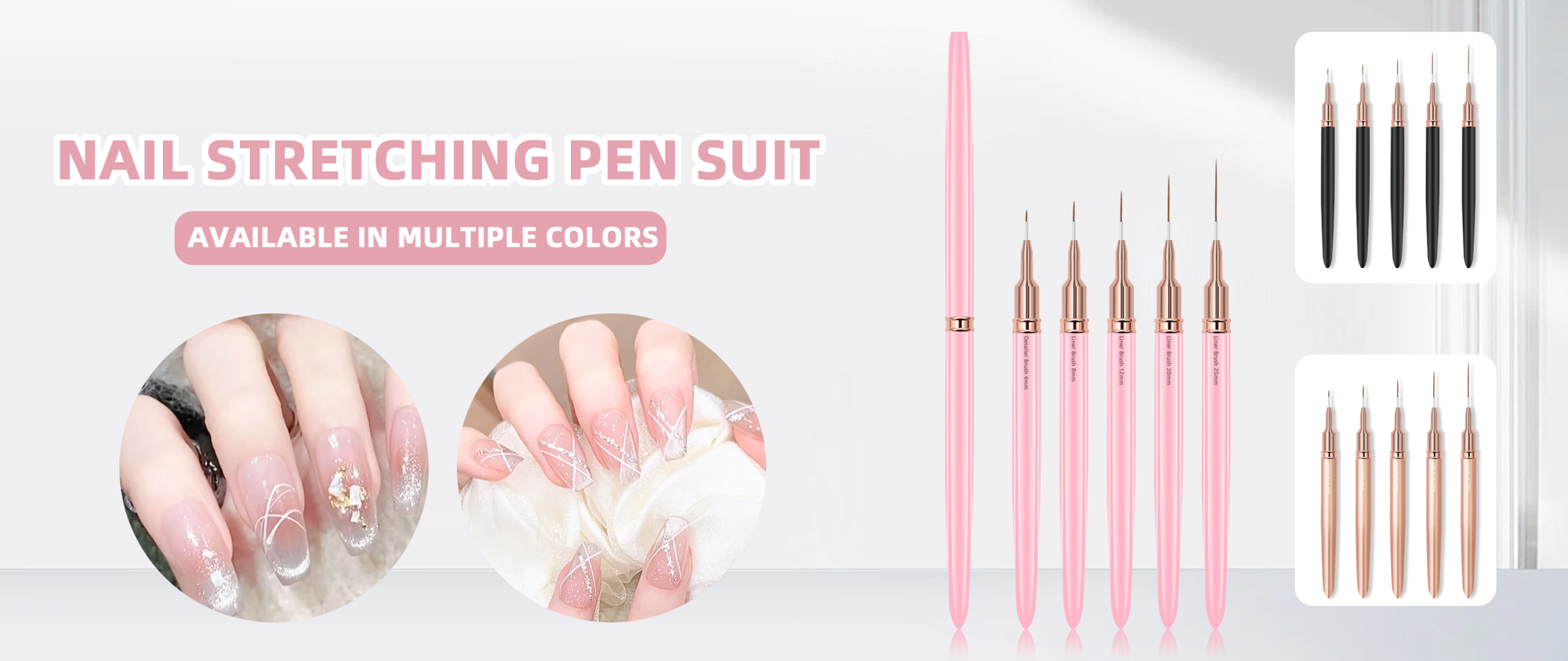 Nail Drawing Pen Set 5 PCS Metal Handle Nail Art Pen Brush Nail Design Brush Painting Drawing Liner Nail Tools For Home Use and Professional Nail Salon p 13597564