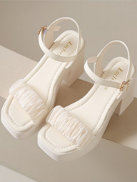 2025 High Heel Sandals Lightweight Thick Bottom Ruched Fashion High Heel Sandals With Sheer Fabric Soft Material Lightweight Stylish High Heel Increase Sandals Suitable For All Seasons Spring Summer Autumn Winter New Large Size Women High Heel Sandals Lightweight Fashionable High Heel Increase Sandals Comfortable Beautiful Sexy Low Price Womens Sandals High Heels Wedge Sandals Casual Sandals Sports Sandals p 34910183