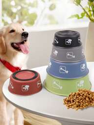 1pc Stainless Steel Double Layer Paw Print Pattern Cat Dog Lover Gift And Dog Cat Mom Love Pet Bowl Large Capacity Anti Skid Anti Spill For Small Medium Dog Lover And Dog Mom Love Cat Lover And Cat Mom Love 2 Styles Of Non Slip Mat Randomly Included  p 31842485