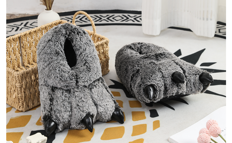 Cartoon Claw Indoor Slippers Couple Warm House Shoes For Christmas Halloween Winter p 41519814