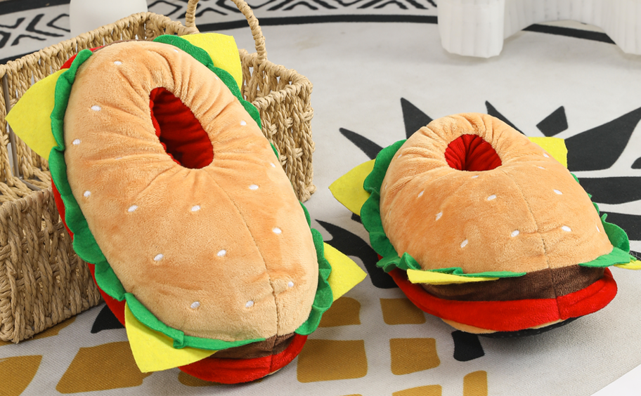 Christmas Hamburger Shape Indoor Slippers Winter p 41779638