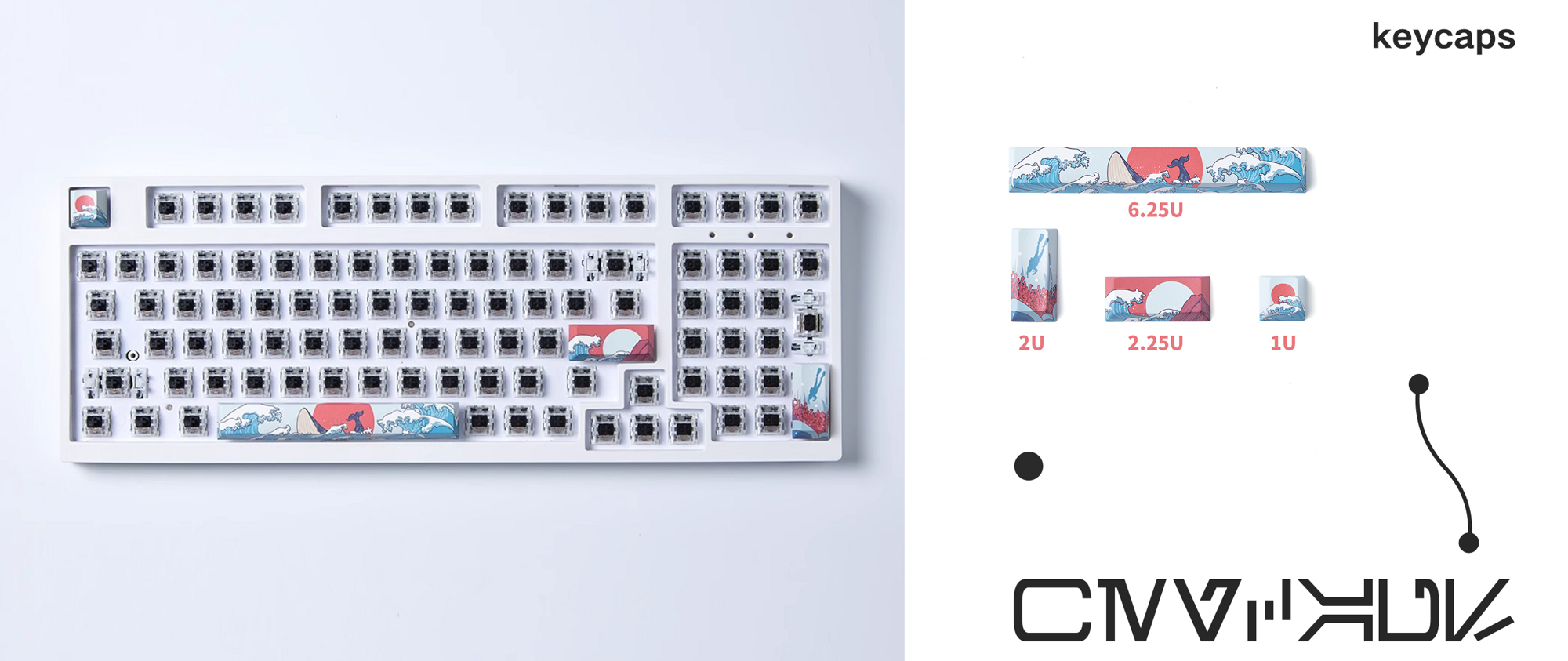 Personality Coral Sea Key Cap Sublimation Heat Transfer Oem Height Pbt Spacebar Esc Mechanical Keyboard Compatible p 28346873