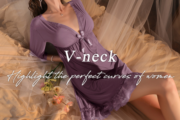 1pc Women s Pretty Solid Color V Neck Homewear High Quality Aesthetic Slightly Open Shoulder Nightwear Vacation p 31628498