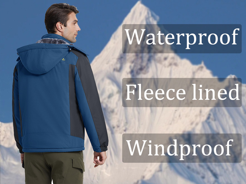 NASBING Men s Winter Ski Jacket Water Resistant Windproof Snowboard Thermal Lined Hooded Winter Clothes 4 Pockets Parka Hiking Camping Climbing p 39779228