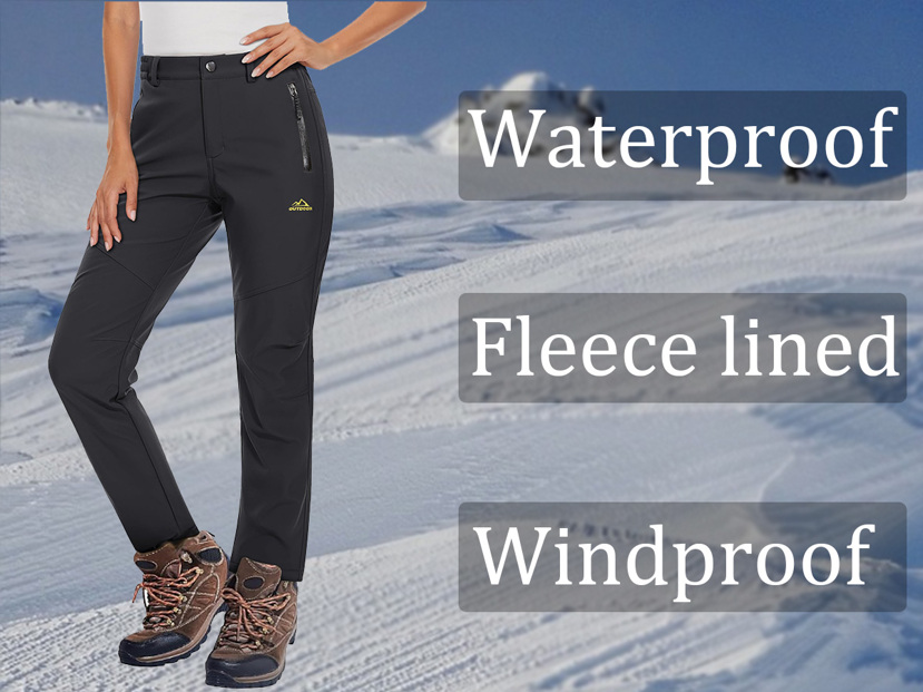 NASBING Women s Thermal Lined Pants Winter Softshell Warm Snow Ski Pants Hiking Camping Outdoor Sport p 40435386