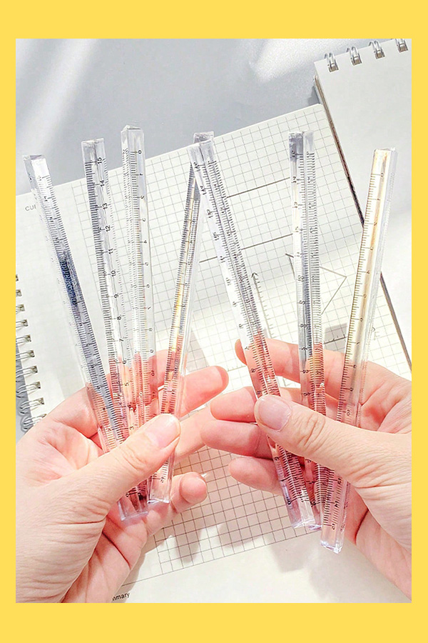 1pc Simple Transparent Triangular Ruler 3D Drawing Measuring Ruler Sturdy Smooth Precise Ruler For Drawing Measuring And Office Use Back To School p 32974263