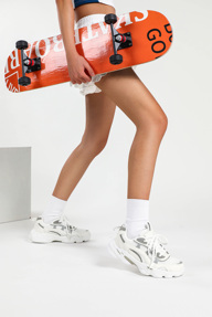 Women s White And Grey Versatile Fresh Breathable Fashionable Retro High Street Commuting Athletic Campus Casual Sneakers With Reflective Materials Thick Wedge Platform Increase Height Durable Shock Absorbing Suitable For Daily Wear Vacation Travel p 11663556
