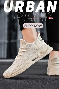 Men Minimalist Lace Up Front Sneakers Knit Running Shoes School Shoes p 2998329