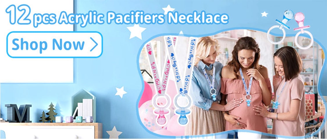 12pcs 2 75in Acrylic Pacifier Necklaces Party Favor Necklace Charms Suitable For Baby Shower Decorations Gender Reveal Party Tabletop Scatters Party Favors Games And Activities Birthday Party Supplies Christmas p 40275228