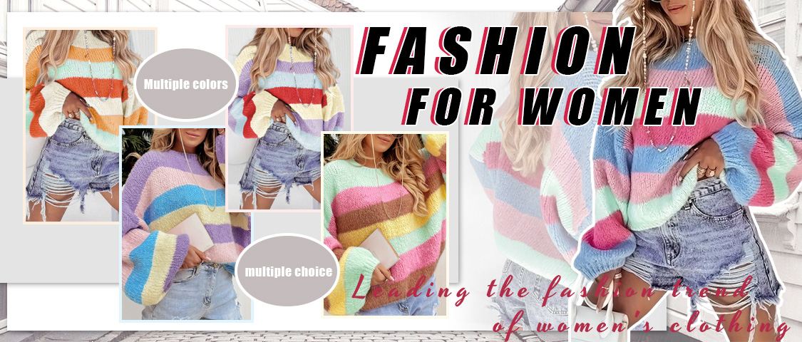 New Arrival Women s Casual Fashion Color Block Crew Neck Long Sleeve Knitted Sweater Long Sleeve Tops p 38949239