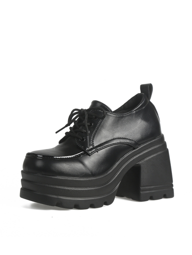 GO WITH Black CorsetNightclub Party Sexy Black Devil Summer Autumn Waterproof Platform Non Slip Glossy Leather Solid Round Toe Outdoor Wedge Heel Short Boots For Women p 37576019