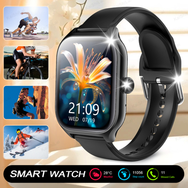 2024 Hot New 1pc Unisex Fashion Smart Watch Silicone Strap Dial Answer Calls Step Count Calorie Tracking Alarm Call Message Reminder Multi Function Fitness Tracker 1 44 Full Touch Screen Compatible With Android IOS p 44955867