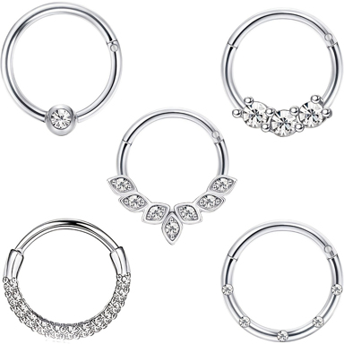 1 5Pcs 16G Surgical Steel Nose Rings Hoop For Women Men Septum Jewelry Surgical Steel Septum Piercing Jewelry Daith Earrings Nose Rings Segment Nose Rings Piercing Jewelry p 24404467