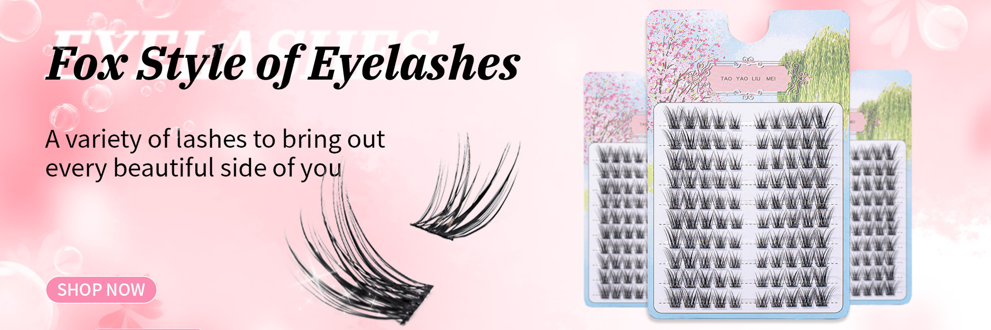 10 Rows 100 Clusters Fox Style False Eyelashes Left Right Clusters Natural Lash Extensions Thick Individual Section Pure Wild Makeup DIY At Party p 34299095
