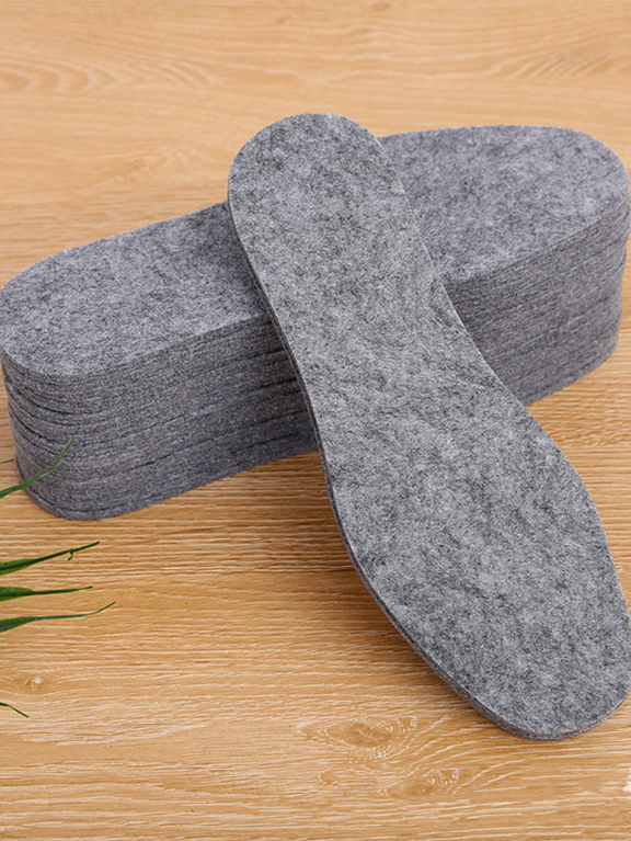 1 Pair 5mm Thick Wool Felt Insoles Warm Breathable Absorbent Soft And Comfortable Can Be Cut To Fit Men And Women Shoes For Winter p 44718225