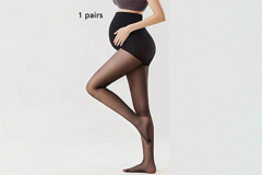 1pc Black Sheer Maternity Support Tights Lightweight For Spring Summer No Adjustable Waistband Suitable For Daily Wear p 45916360