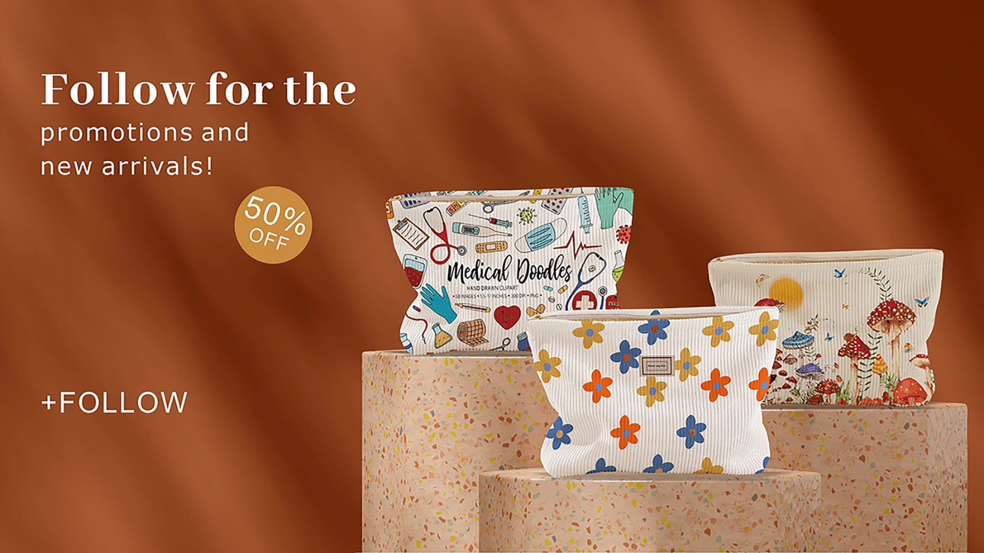 Hand Painted Mushroom Pattern Print Corduroy Zipper Pouch Portable Cosmetic Bag With Lining Multifunctional Toiletry Organizer Polyester Material Unscented Unisex Adult Non Waterproof Makeup Organizer Makeup Storage Bag Mini Pouch Travel Small Makeup Case Accessories Make Up Holder Brush Bag Make Up Container Cosmetic Bag Travel Essentials Ladies Accessories Travelling Stuff Makeup Bag School Supplies Make Up Bag Holiday Essentials Makeup Bags Makeup Pouch Holiday Winter p 31404068