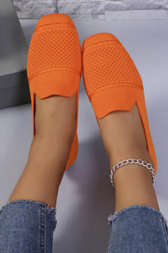Women Knitted Flat Loafers Slip On Square Toe Comfortable Casual Shoes For Mom Spring Autumn p 40629695