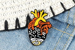 1pc Fashion Body Organ Brooch Floral Heart Enamel Pin Badge Lapel Jeans Buckle Brooch Doctor Nurse Creative Medical Jewelry Gifts p 43244884