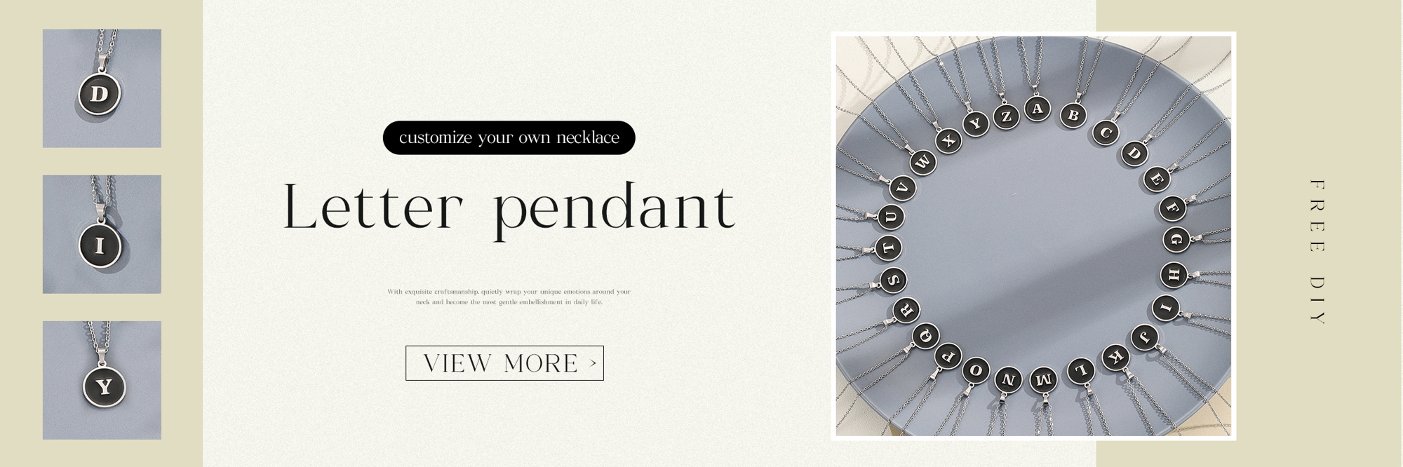 Letter Graphic Round Charm Necklace p 13982820