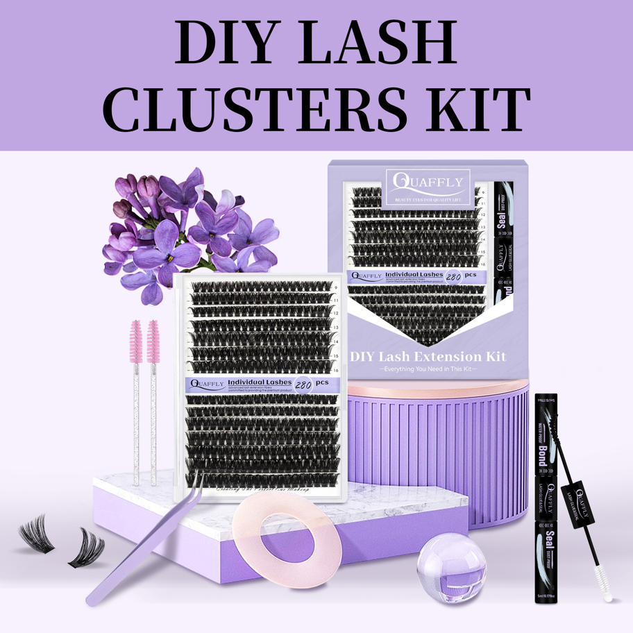 Lash Extension Kit Lash Clusters Kit Thick Eyelash Clusters D Curl Wispy Individual Lashes Cluster Eyelash Extensions False Eyelashes DIY Lash Extension Kit 9 16MIX Thick KIT  p 41792921