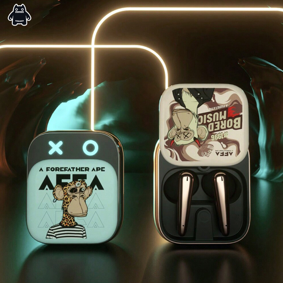 ZombiesCat XO Series TWS Bluetooth Earphones V5 3 Wireless Earbuds Cool Breathing Light Effect Rotating Opening Sound Effect Gaming Edition Stylish Design For Youth Bored Apes Collaboration Hot Pick p 48540459