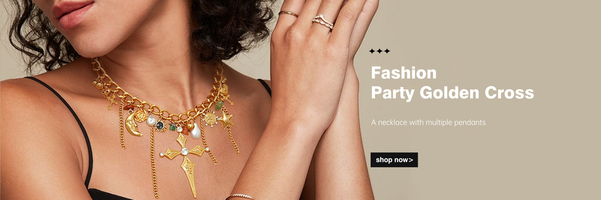 1pc Fashion Party Golden Cross Heart Coin Pendant Necklace Handmade With Natural Stones Wave Chain Tassel Multi Pendant Necklace Displays Unique Women s Style Suitable For Party Wedding Holiday Occasions Also As Festival Gift Valentines p 47433817