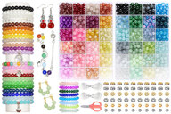 1200pcs Glass Beads Jewelry Making Kit 48 Colors 8mm Crystal Beads Set For Bracelet Necklace Earring Crafting Round Beads Ideal For Beginners DIY Arts And Crafts p 34223767
