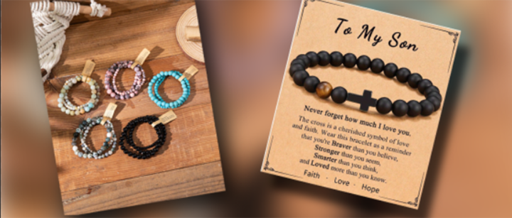 Delicate Black Beads Beaded Bracelet With Cross Design Creative Gift With Gift Card To Son To Daughter To Dad Or Grandson MAMA Bracelet Best Mom Gift For Mother s Day p 38756979