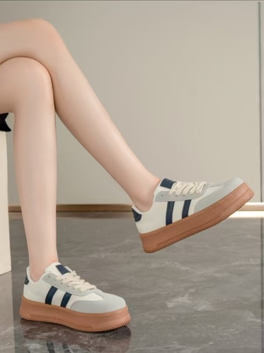 2025 Spring Autumn New Ins Korean Style Casual Thick Sole Sneakers Fashion White Shoes Versatile Student Sports Shoes For Women p 52123221