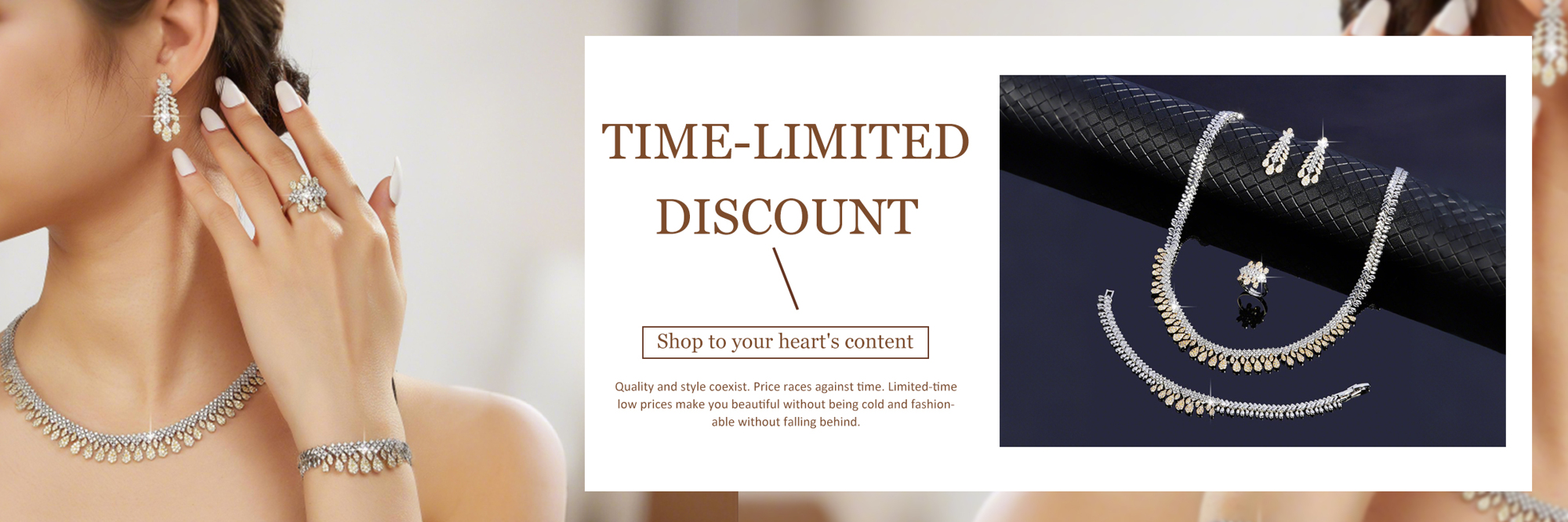 5Pcs Luxury Two Tone Micro Inlaid Zirconia Jewelry Set Lady For Bride Wedding p 33654927