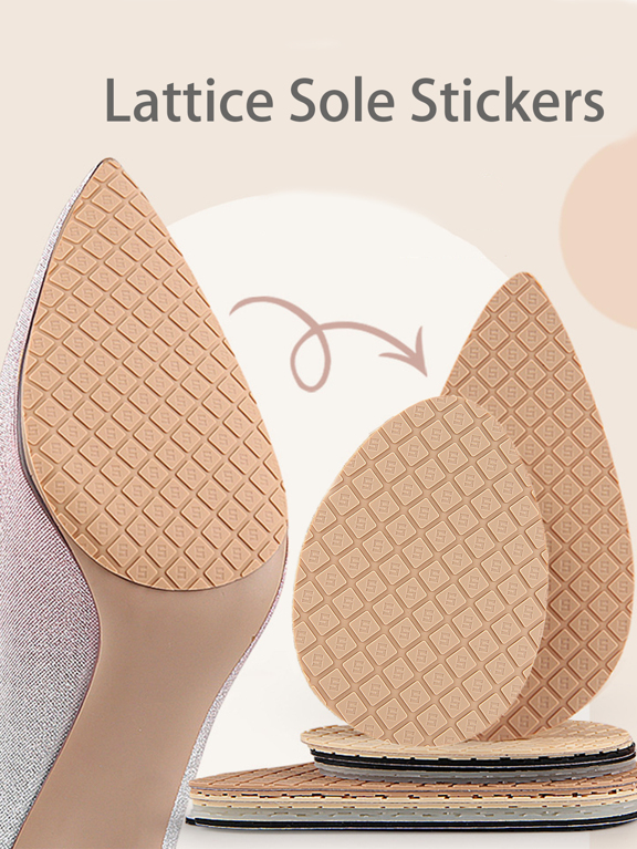 2pcs Flat Heeled Shoes Sole Sticker Rhombus Mesh Non Slip Anti Friction Forefoot Pad p 49595110