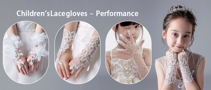 1 Pair Of Lace And Diamond Short Fingerless Gloves Birthday Party Decoration Flower Girl Wedding Dress Performance Gloves p 51681445