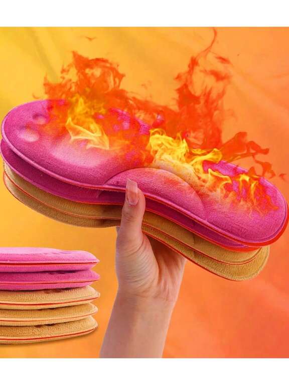 1 Pair Winter Cushioned Massage Memory Foam Anti Slip Insoles Shock Absorbing Soft Breathable Unisex For Sports p 44780604