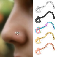 5pcs 316L Stainless Steel Hollow Heart Nose Stud Set For Women Girl Hypoallergenicity Nariz Pin Screw Bodye Piercing Jewelry Suitable For Daily Parties Wearing p 32597761