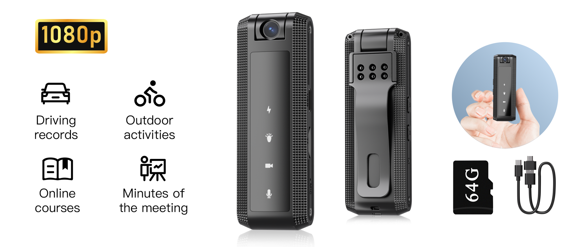 1080P HD Portable Body Worn Camera Suitable For Motion And Real Time Conference Recording p 56620329