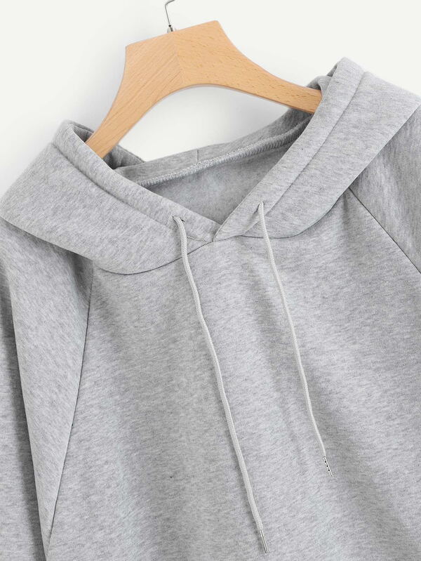 raglan sleeve kangaroo pocket hoodie