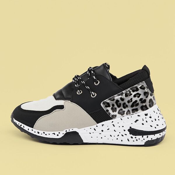 

Lace Front Two Toned Leopard Chunky Sneakers