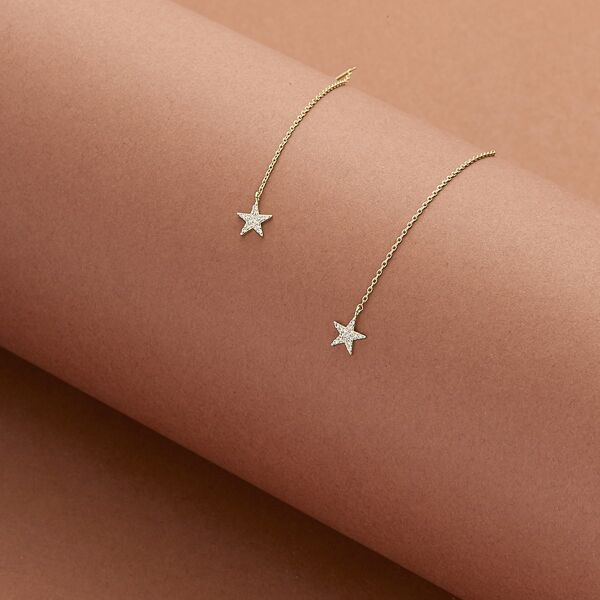 

Pave Star Threader Earrings