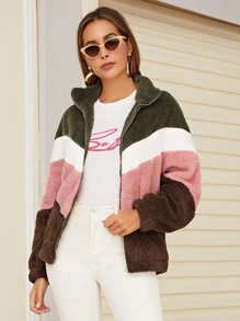 جاكيت تيدي نمط شارة الرتبة بألوان متجانسة - متعدد الألوان - مشاهدة 1