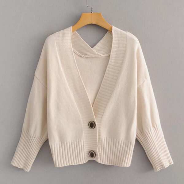 

Drop Shoulder Button Through Cardigan